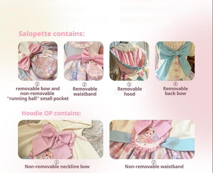 Mewroco~Sweet Lolita Dress Suit Salopette and Hoodied OP 41298:691062