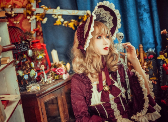 Henrietta~Victoria Doll~Vintage Lolita Adjustable Bonnet Multicolor   