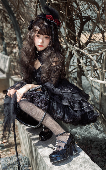 Pure Tea For Dream~Sweet Lolita Platform Pearl Bow Shoes 16296:217934