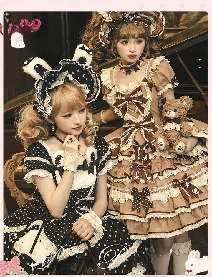 Mademoiselle Pearl~Bow Rabbit~IP Collab Sweet Lolita OP in Multiple Styles