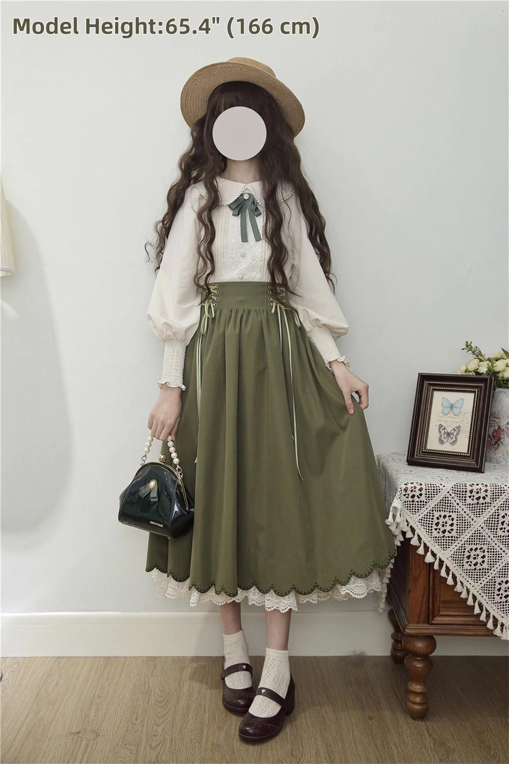 EESSILY - Countess's Autumn Travel - Vintage Lolita Shirt and Skirt 44247:800643