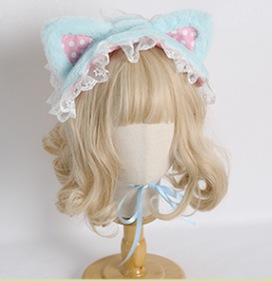 Xiaogui~Sweet and Lovely Lolita Cat Hair Band star cat hairband (blue-green)  