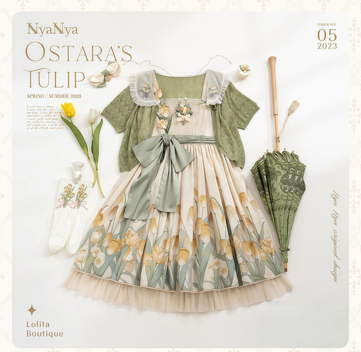NyaNya - OSTARA'S TULIP - Peter Pan Collar Lolita Cardigan, Tulip Embroidery
