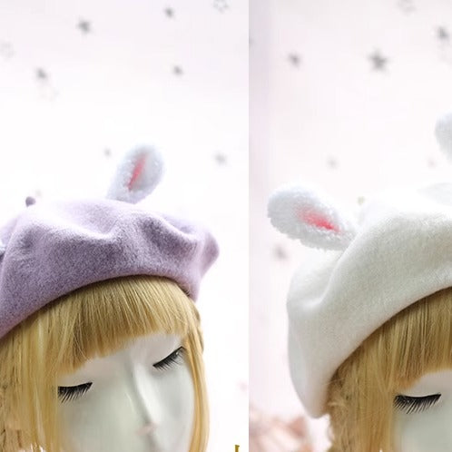 Xiaogui - Retro Lolita Christmas Deer Horn Beret Multicolors