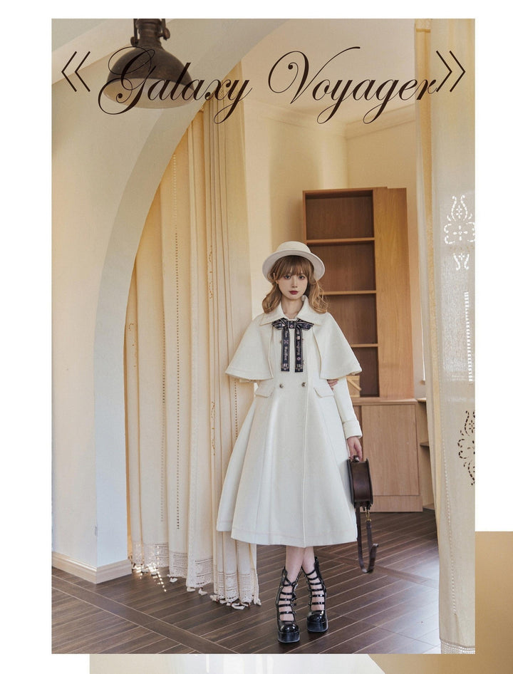 Unideer~Galaxy Traveler~Classic School Lolita Overcoat with Detachable Cape and Bow 39940:643456