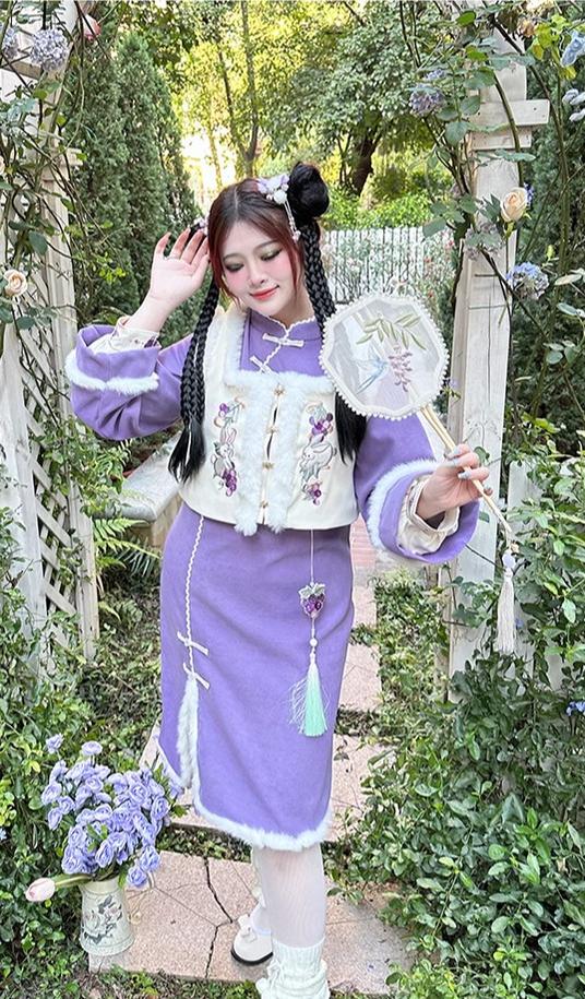 Hard Candy~Winter Lolita Dress Chinese Style Qi Lolita Vest Dress Suit   