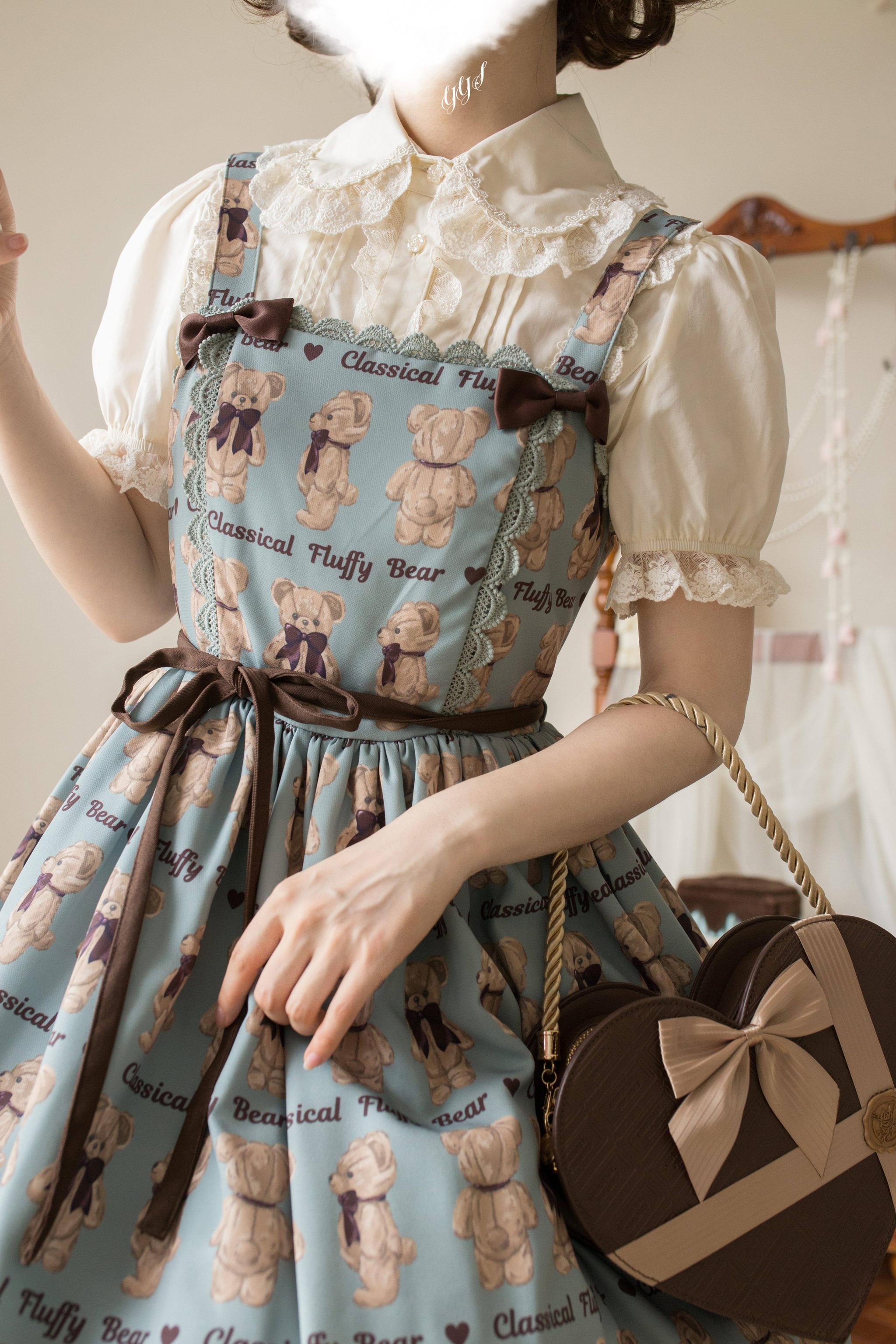 Sugar Heart Rose - Old School Lolita Cotton Blouse with Ruffles