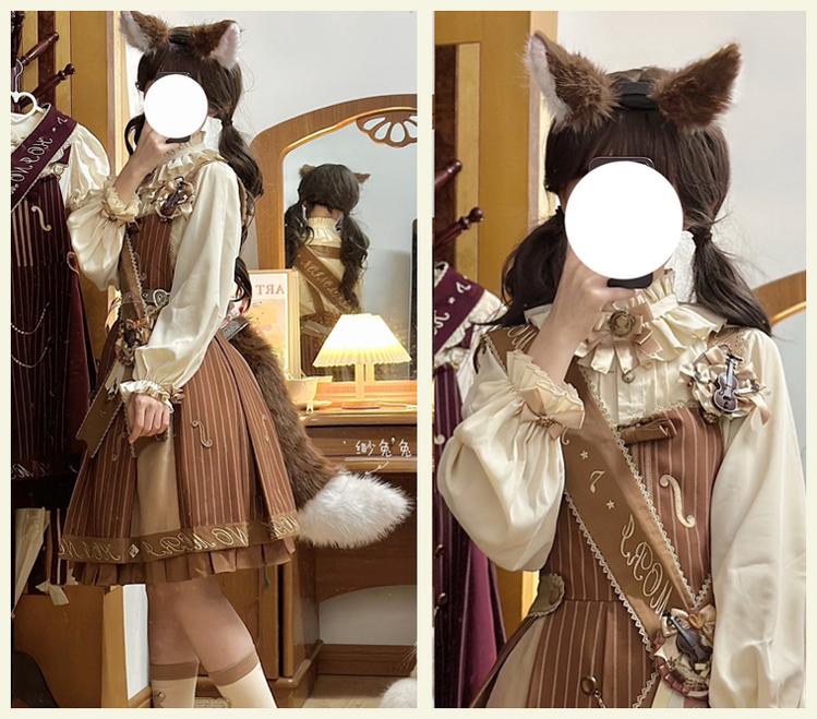 Forest Fluorescent Carps~Classic Lolita Salopette Set Violin Preppy Style Dress 32898:394560
