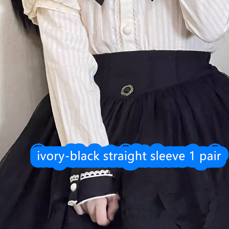 (Buyforme)Uncle Wall Original~Rich Girl~Elegant Lolita SK and Shirt S ivory-black straight sleeve 1 pair 
