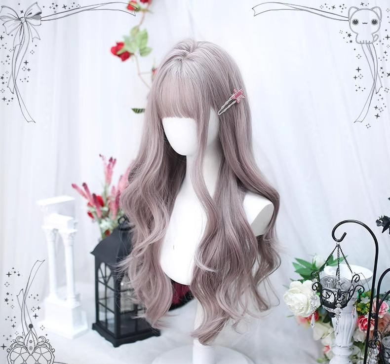 Dalao Home~Yunyi~Grey-purple Lolita Wig Sweet Long Curls Wig   