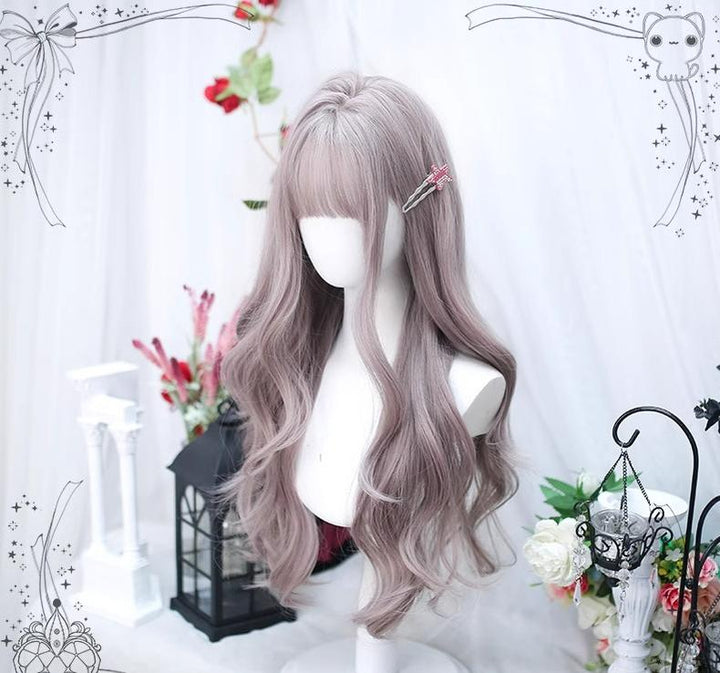 Dalao Home~Yunyi~Grey-purple Lolita Wig Sweet Long Curls Wig   