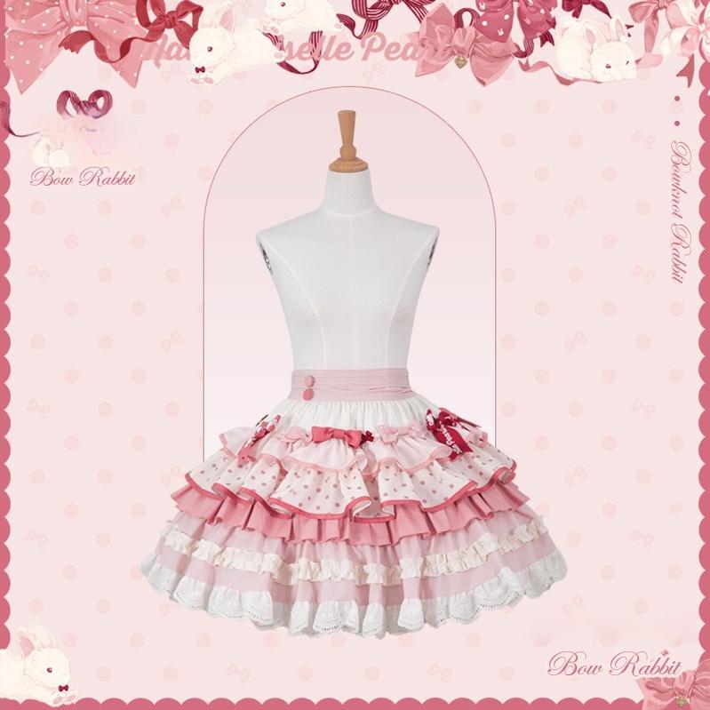 Mademoiselle Pearl~Bow Bunny~IP Collab Sweet Lolita OP Dress Bow JSK OP (L M S XL XS) 38022:578766