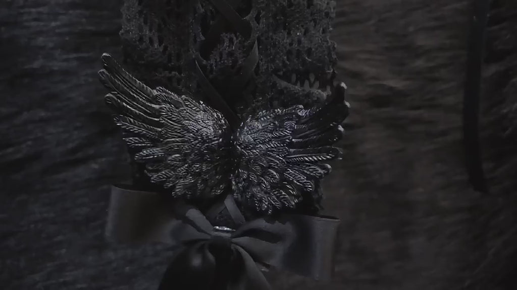 Strange Sugar - Black Wings Halloween Goth Lolita Hairband