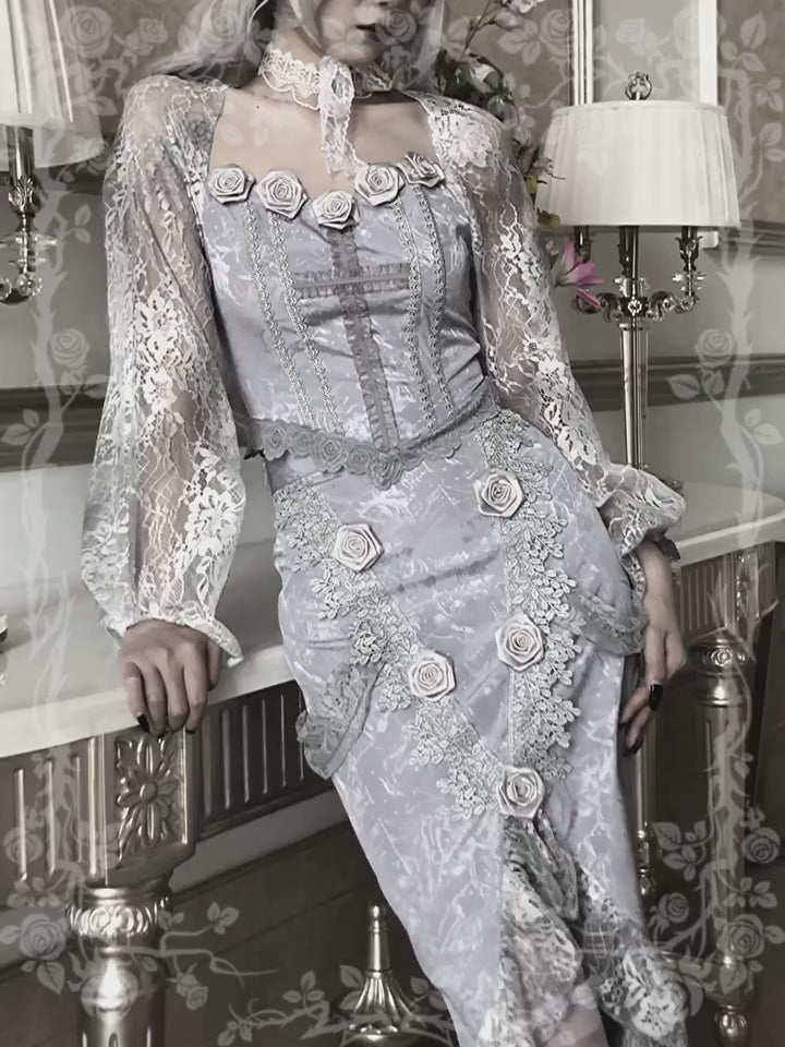Halloween Rose Slit Mermaid Gothic Lolita Skirt – 42Lolita
