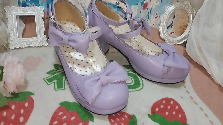 Sosic~Gott Melody~ Round-head Bowtie Leather Lolita Shoes