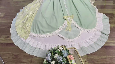 With PUJI~Tweet Valley~Stitching Color Lolita OP Dress