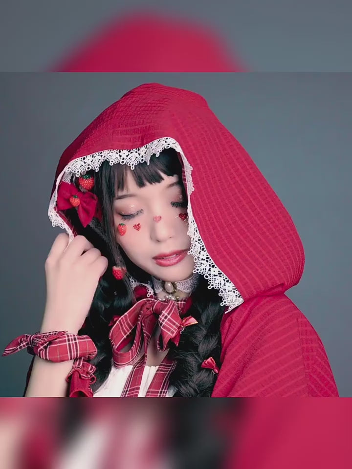 Youpairui - Little Red Riding Hood - Length Two-wear Hooded Lolita Cape