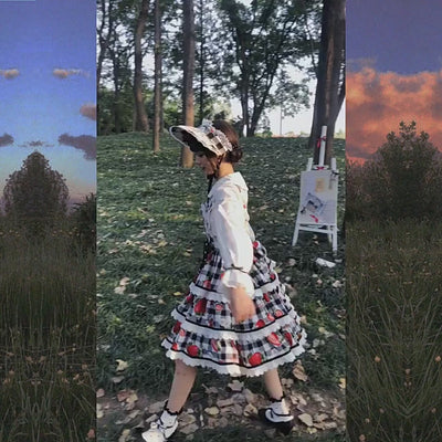 Alice Girl~Sweet Plaid Lolita Salopette Dress