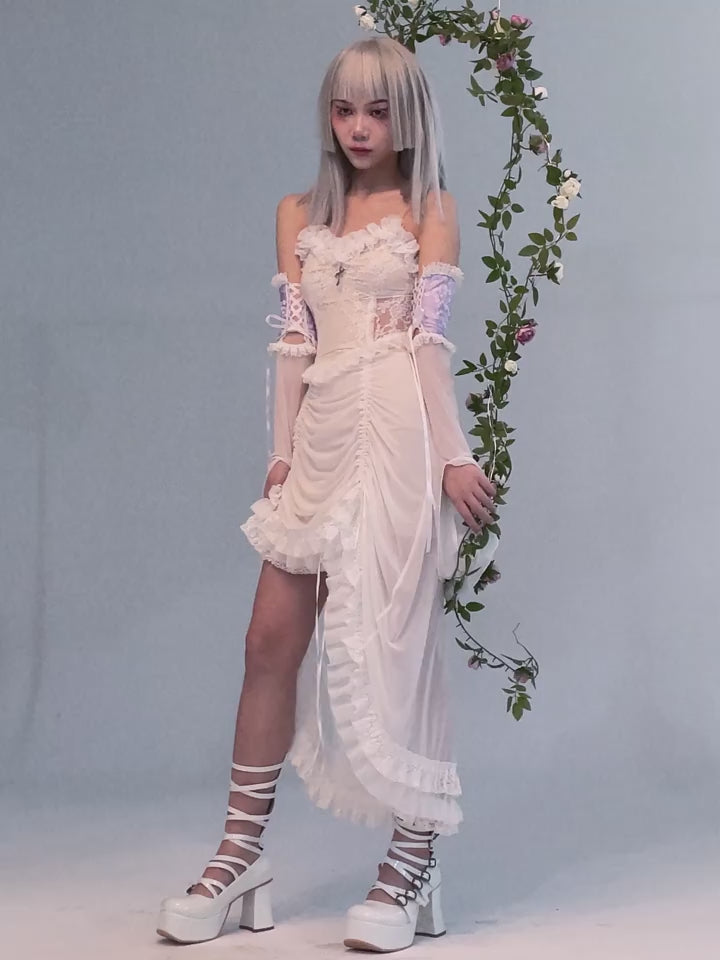 Blood Supply - God's Redemption - White Gothic Halloween Jumper Dress