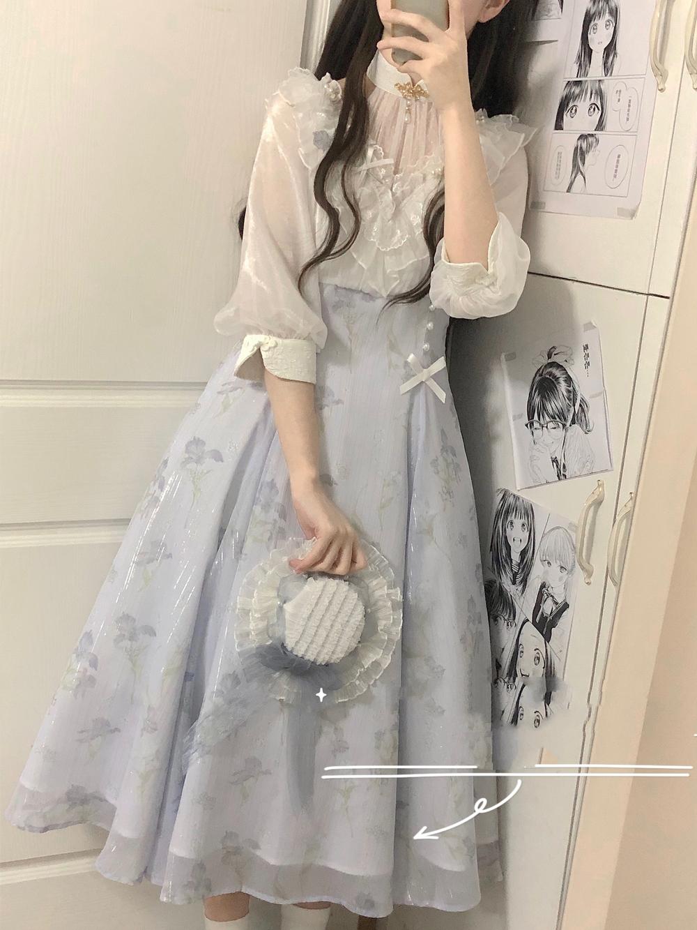 Cornfield Lolita~Iris Dream~Elegant Lolita Dress Short Sleeve OP   