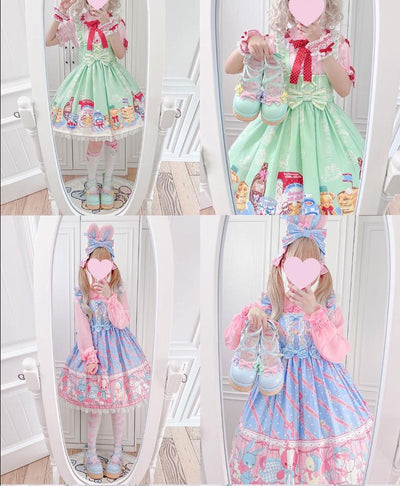 (Buy for me) Sheep Puff~Multicolors Handmade Sweet Lolita Bow Platform Shoes   