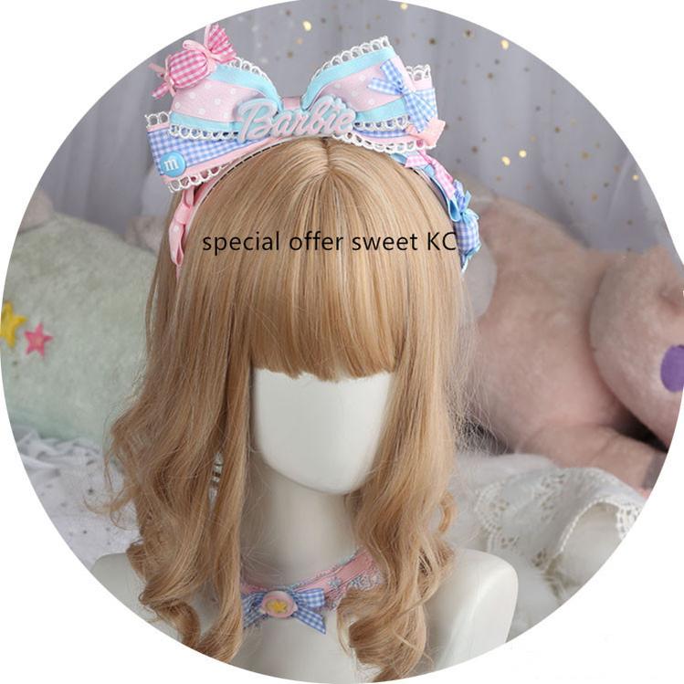Manmeng - Pink and Blue Sweet Lolita Bow Headwear speical offer KC