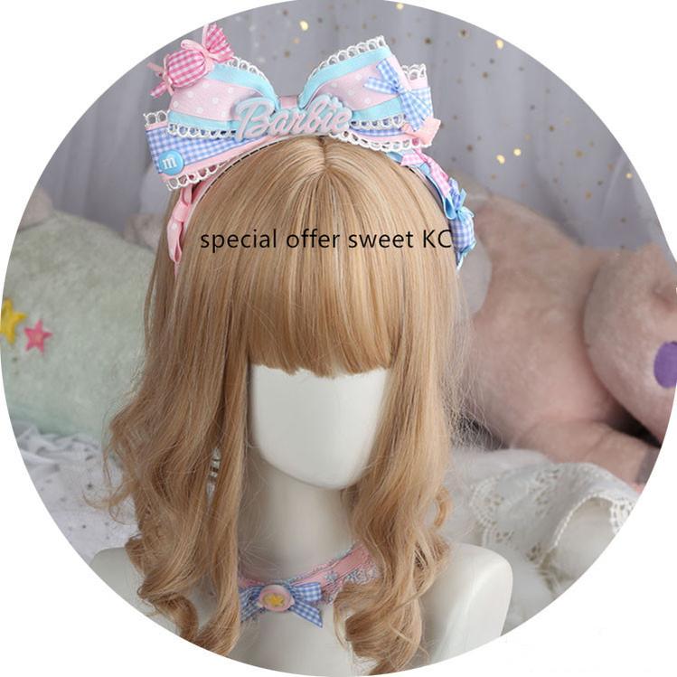 (Buyforme)Manmeng~Pink and Blue Sweet Lolita Bow Headwear speical offer KC  