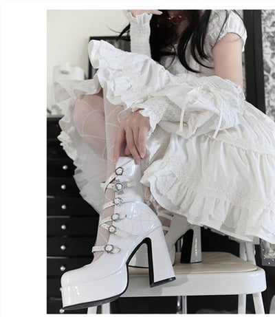 (Buyforme) Pure Tea For Dream~Cross Buckle Punk Lolita Shoes   