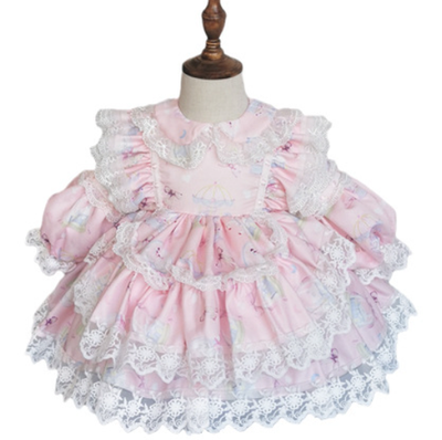 Kid Lolita Spring Princess Dress pink 80cm 