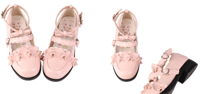 Sheep Puff - Kawaii Lolita Shoes Multicolors 35 01 pink