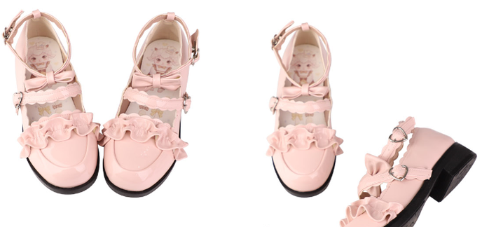 Sheep Puff~Kawaii Lolita Shoes Multicolors 35 01 pink 