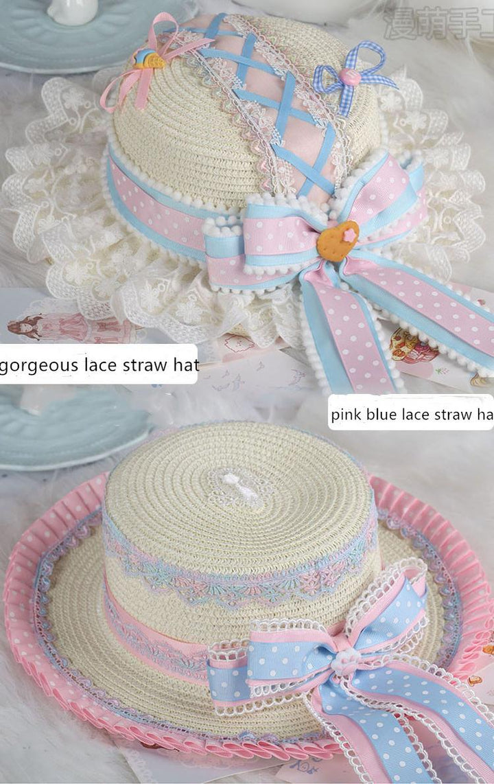 (Buyforme)Manmeng~Pink and Blue Sweet Lolita Bow Headwear   