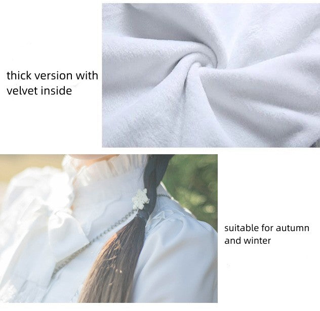 Eieyomi~Elegant Autumn Winter Lolita Velvet Blouse   