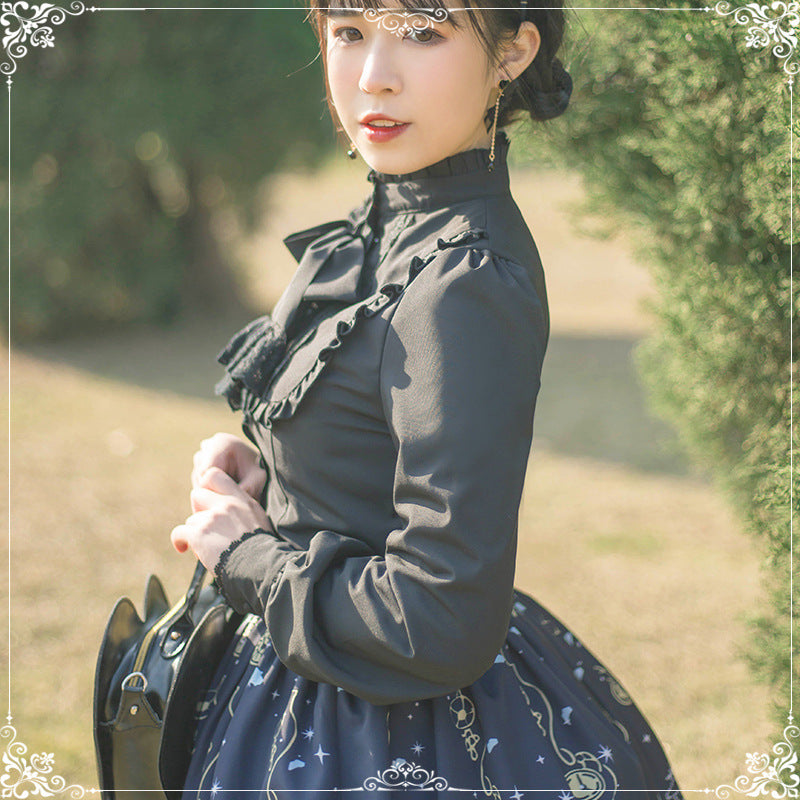Eieyomi~Elegant Autumn Winter Lolita Velvet Blouse   