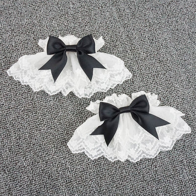 Eieyomi~Sweet Japanese Style Lolita Cuffs free size white 