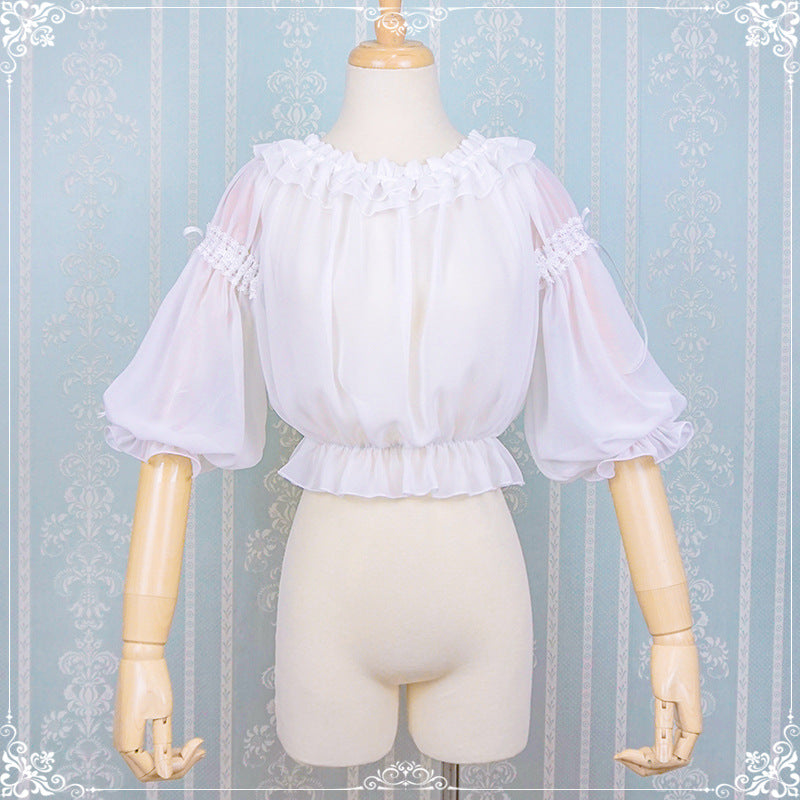 Eieyomi- Sweet Milk Candy~Kawaii Lolita JSK S innter shirt (free size) 