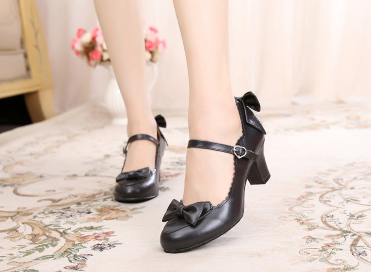 Sosic - Kawaii Lolita Round Toe Shoes 33 black