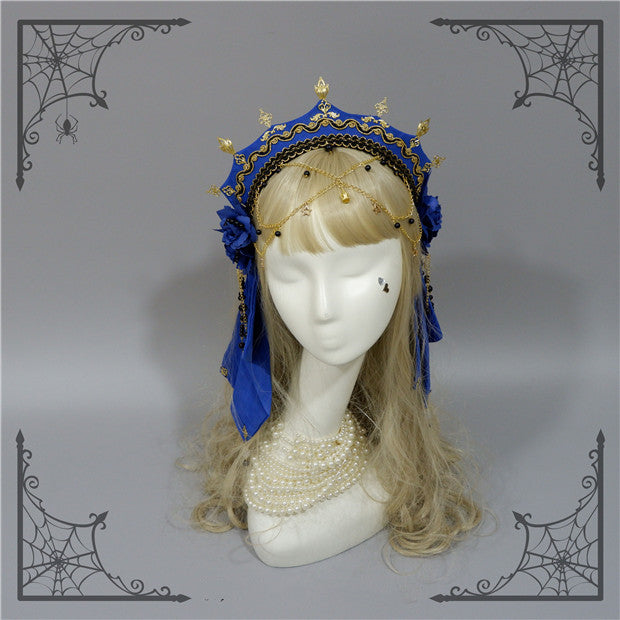 Foxcherry-Palace Retro Gorgeous Lolita headdress Multicolors sapphire blue headband only