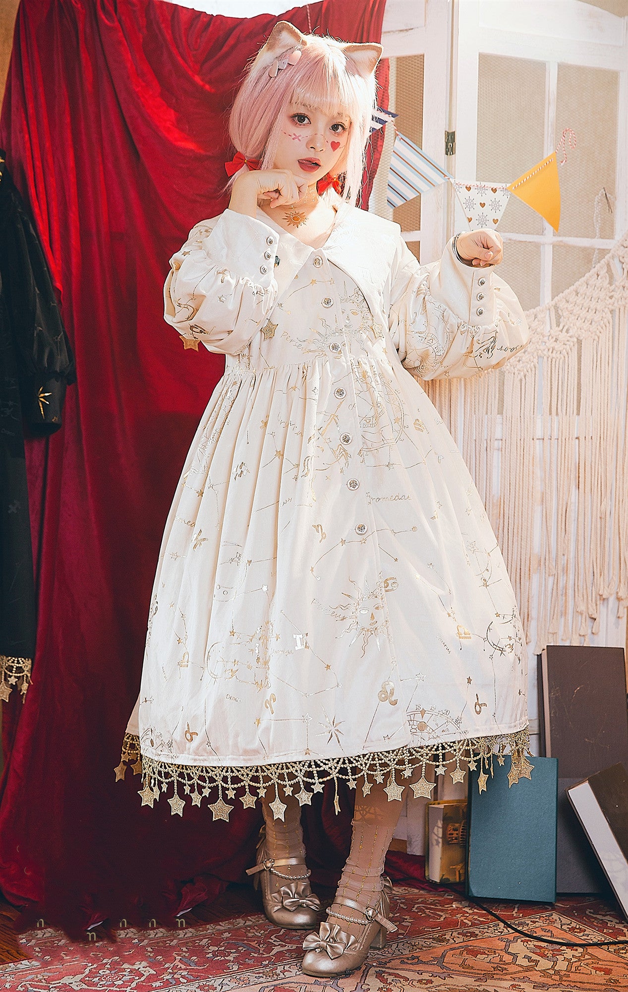 Boguta~Stargazer~French Lolita Winter Velvet OP Dress   