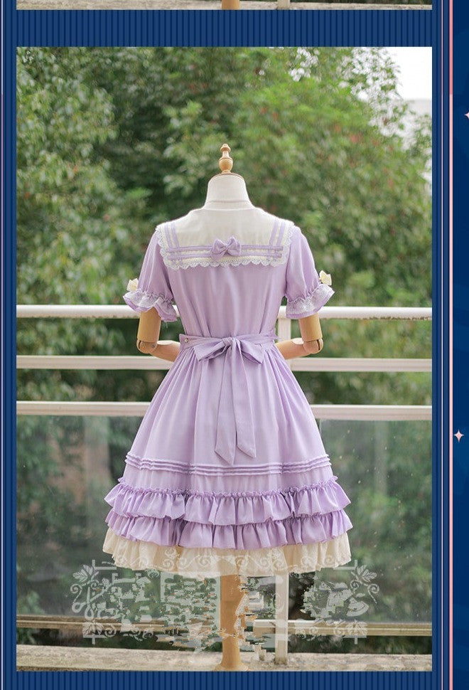 Strawberry Witch - Long Sleeve Sweet Lolita OP XS light purple