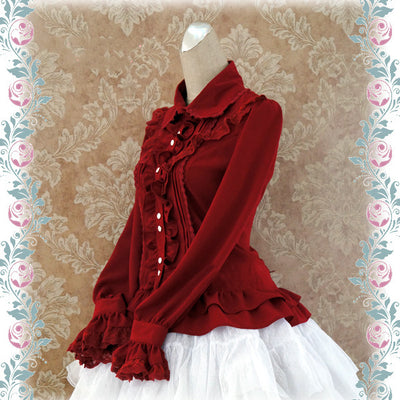 Strawberry Witch~Elegant Corset Lacing Lolita Blouse   