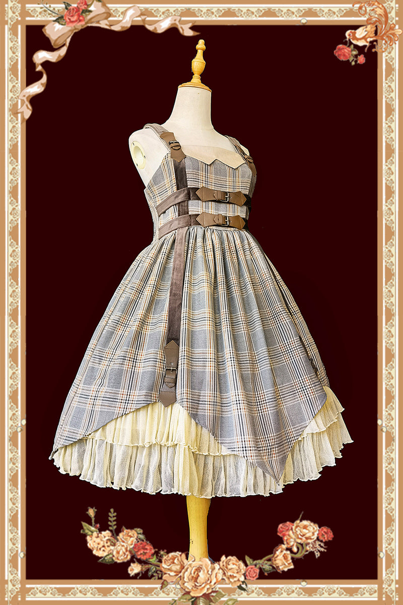 Infanta~Massacre~Classic Stripe Lolita JSK Dress S light coffee color 