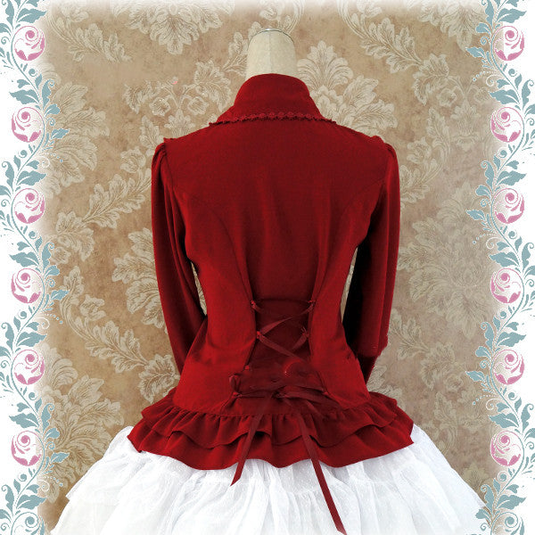 Strawberry Witch~Elegant Corset Lacing Lolita Blouse   