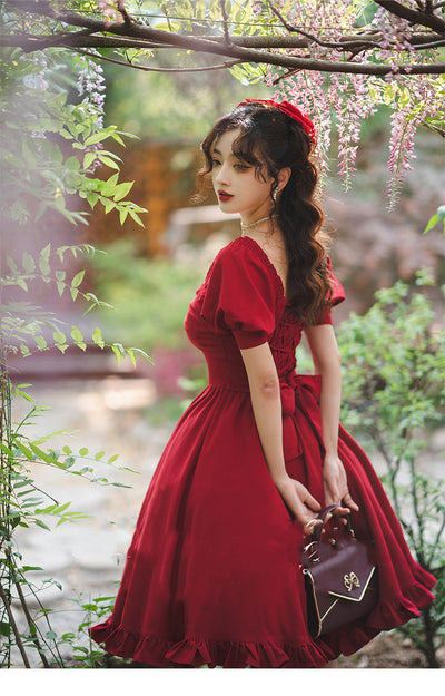 Beleganty~Miss Rebecca~Pure Color Elegant Lolita OP Dress   