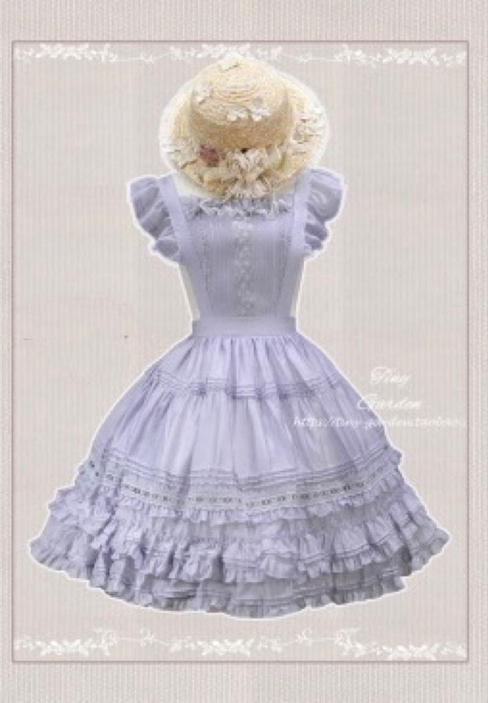 Tiny Garden - Swallowtail Butterfly - Elegant Lolita Salopette Multicolors flying sleeve long version-S light purple