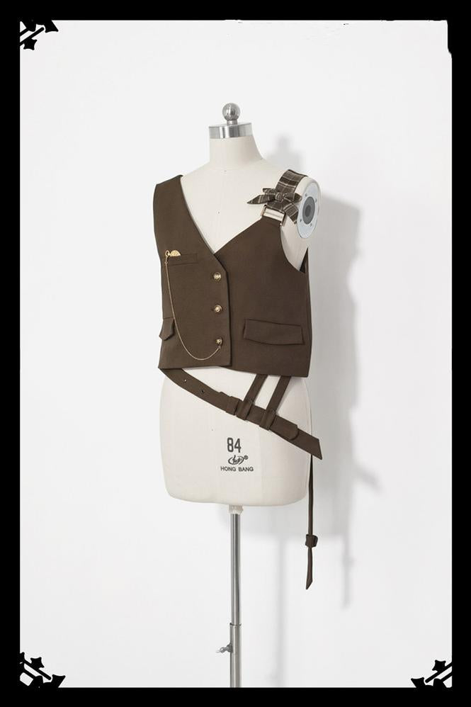 Princess Chronicles - Secret Morning Post - Coffee Retro Ouji Lolita Vest Set (2XL L M S XL) 6744:73650