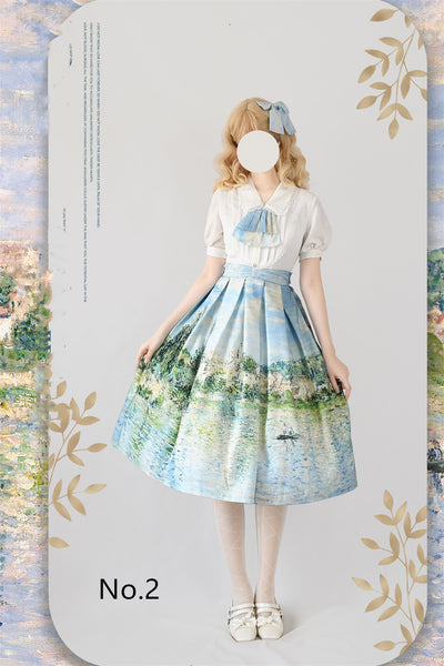 Forest Wardrobe~Daily Lolita Retro Classic Monet Oil Painting SK S No.2 