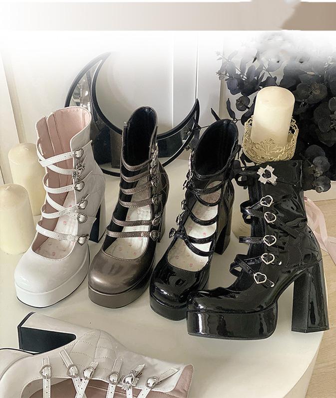 (Buyforme) Pure Tea For Dream~Cross Buckle Punk Lolita Shoes 6870:73992