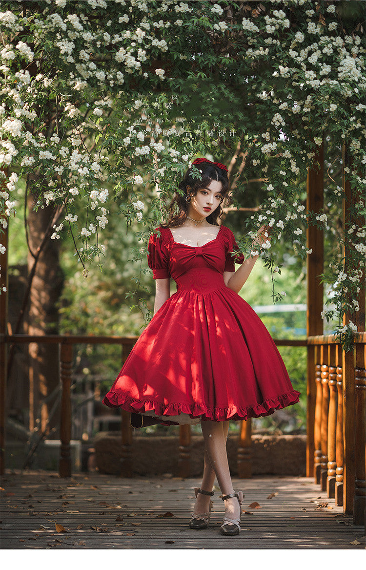 Beleganty~Miss Rebecca~Pure Color Elegant Lolita OP Dress   