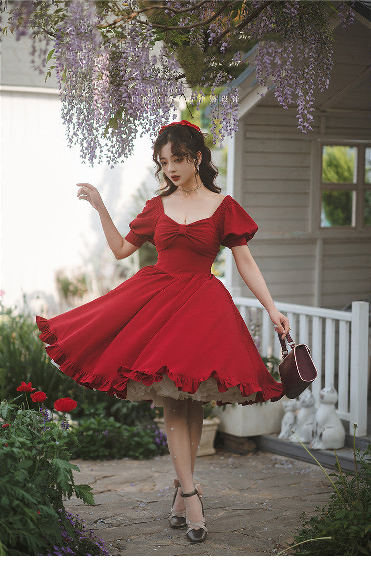 Beleganty~Miss Rebecca~Pure Color Elegant Lolita OP Dress   